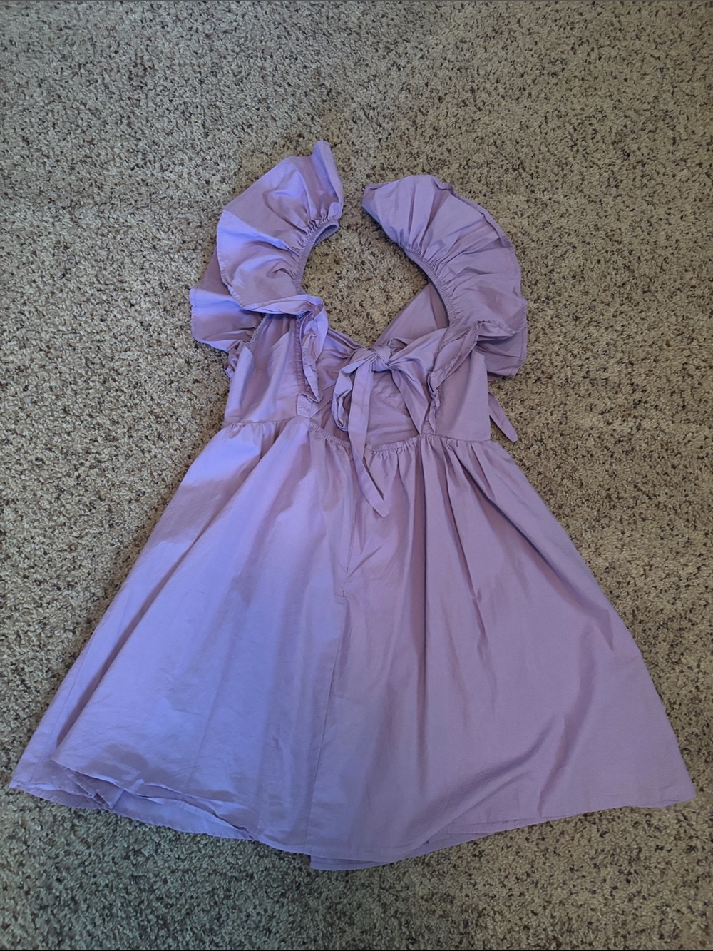 Women’s Lavender Ruffle-Shoulder Dress - Picture 3 of 5